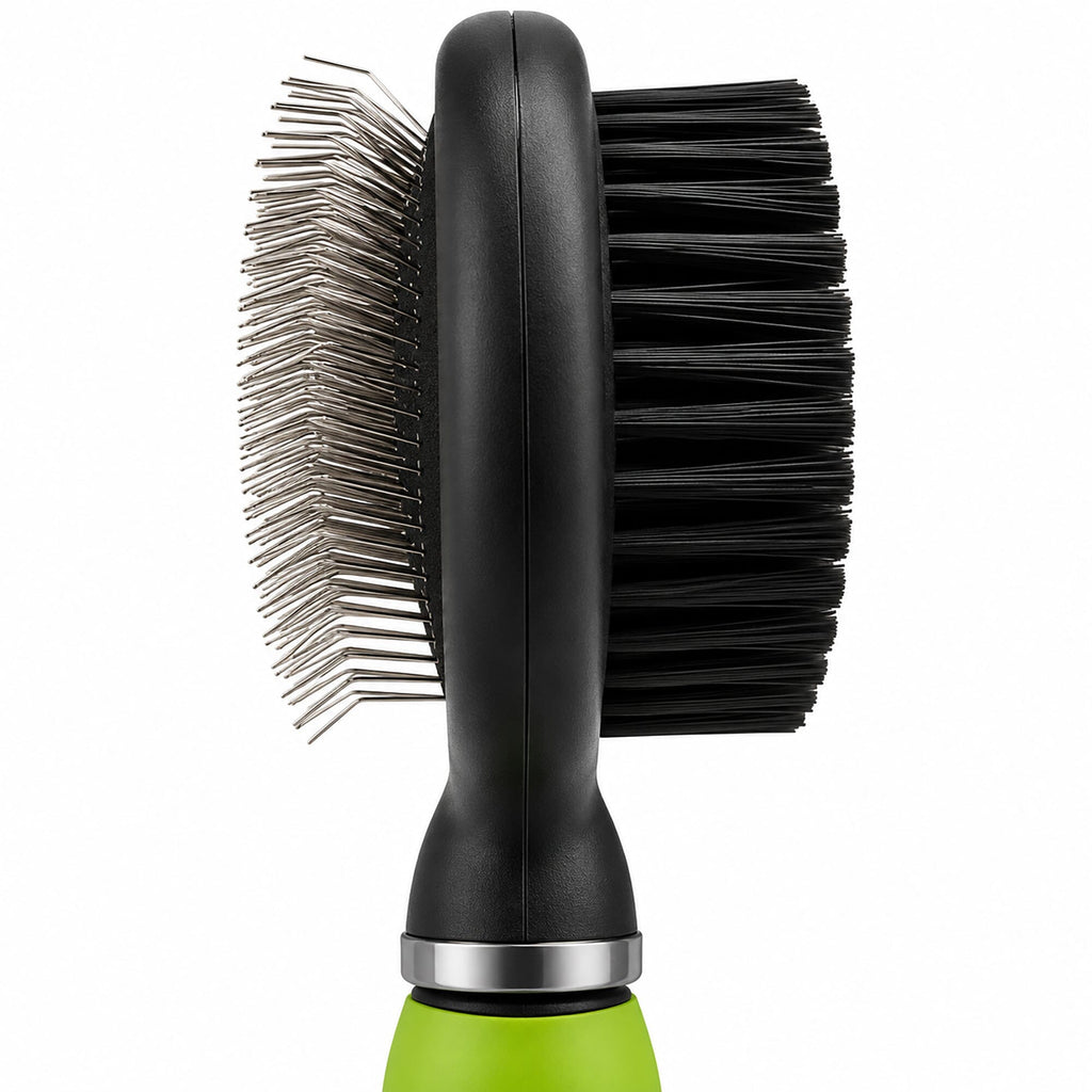 Pet Life ® Flex Series 2-in-1 Dual-Sided Slicker and Bristle Grooming Pet Brush