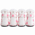 Pet Life ® Fur-Comfort 3M Insulated Fashion Fur and PVC Waterproof Winter Dog Boots - Set of 4