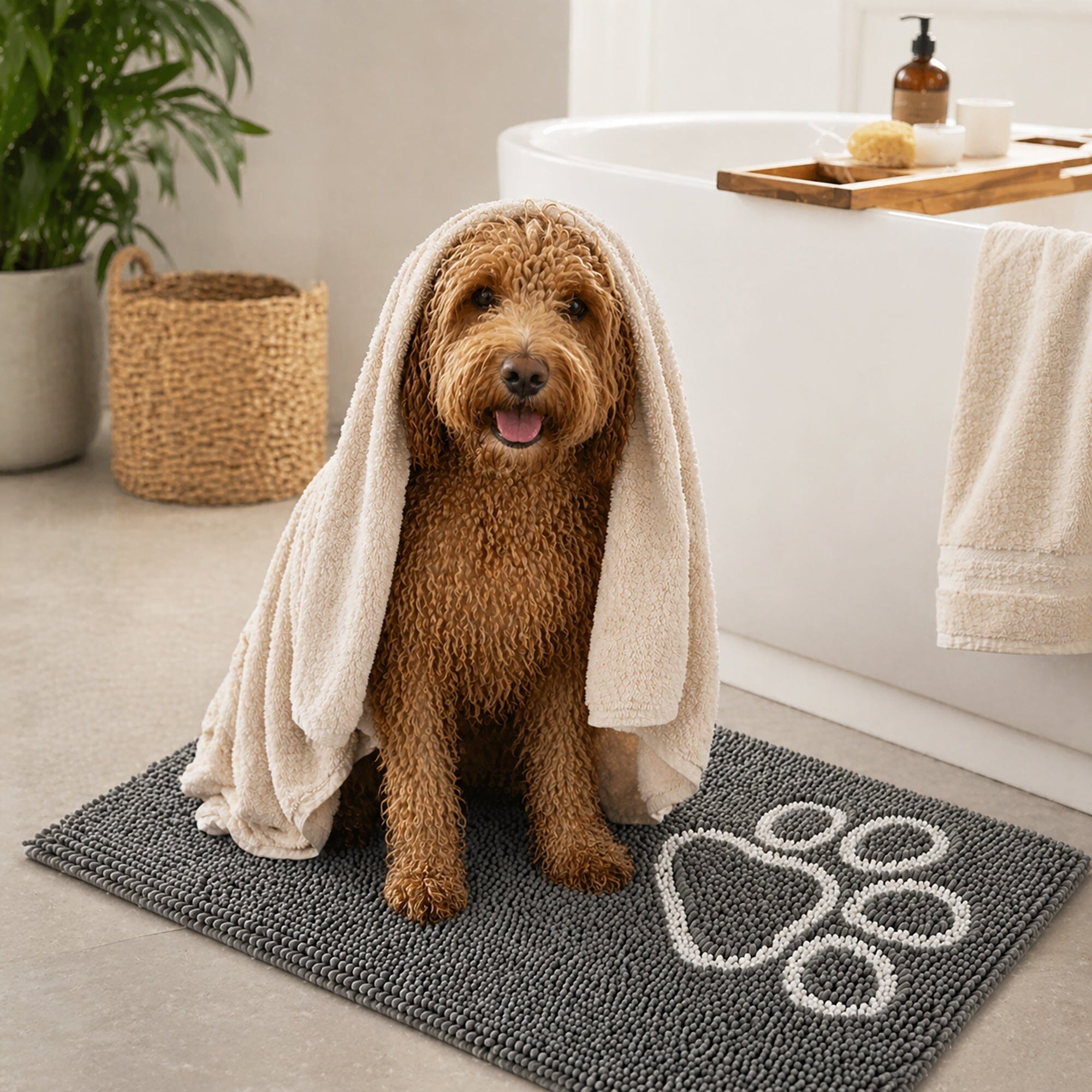 Pet Life ® 'Fuzzy' Quick-Drying Anti-Skid and Machine Washable Dog Mat