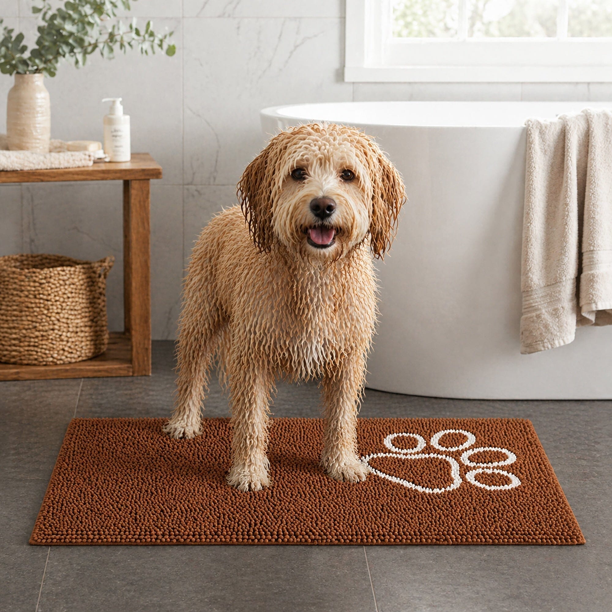 Pet Life ® 'Fuzzy' Quick-Drying Anti-Skid and Machine Washable Dog Mat