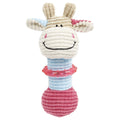 Pet Life ® 'Giraffe-Cow' Plush Squeaking and Rubber Teething Newborn Puppy Dog Toy