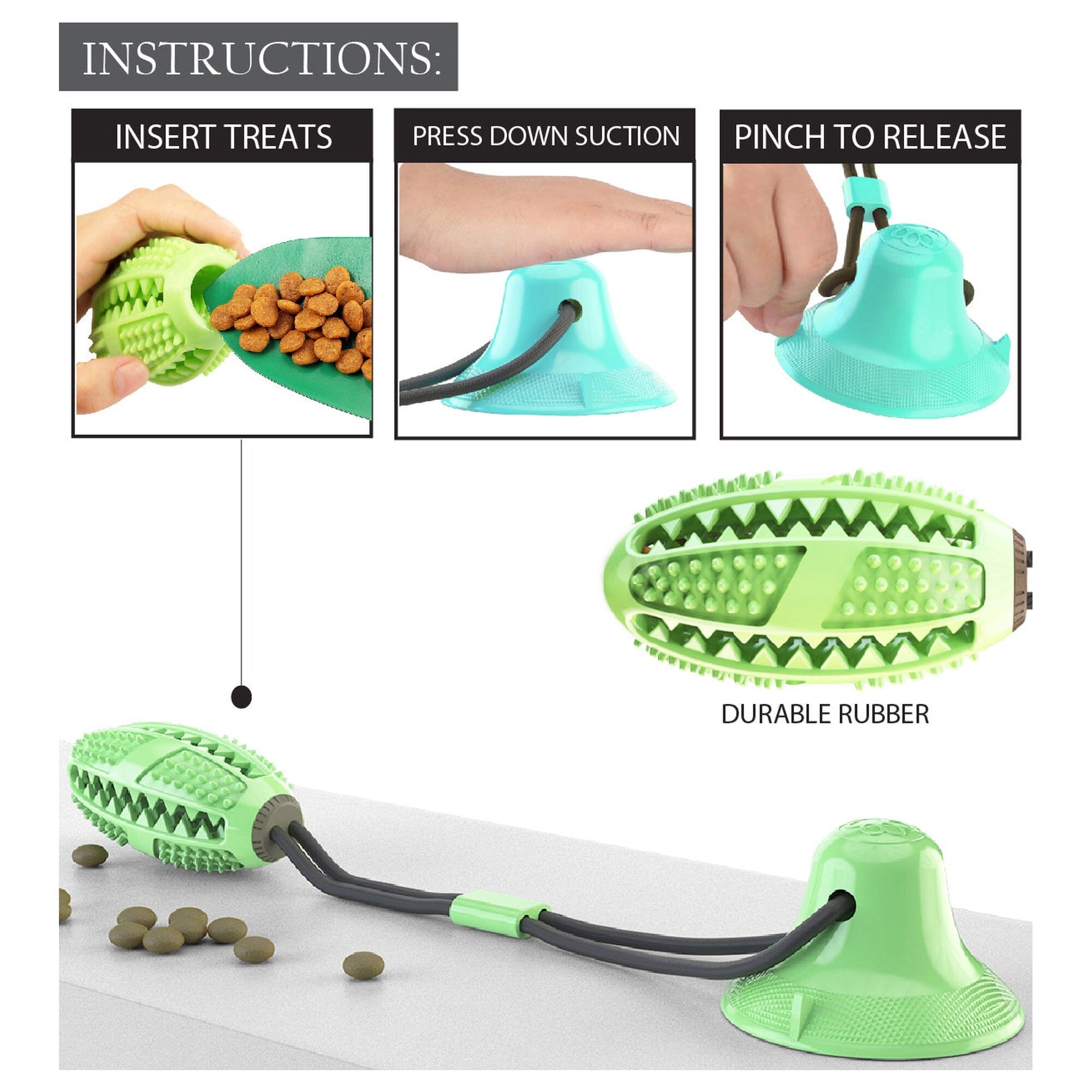 Pet Life ® 'Grip N' Play' Treat Dispensing Football Shaped Suction Cup Dog Toy