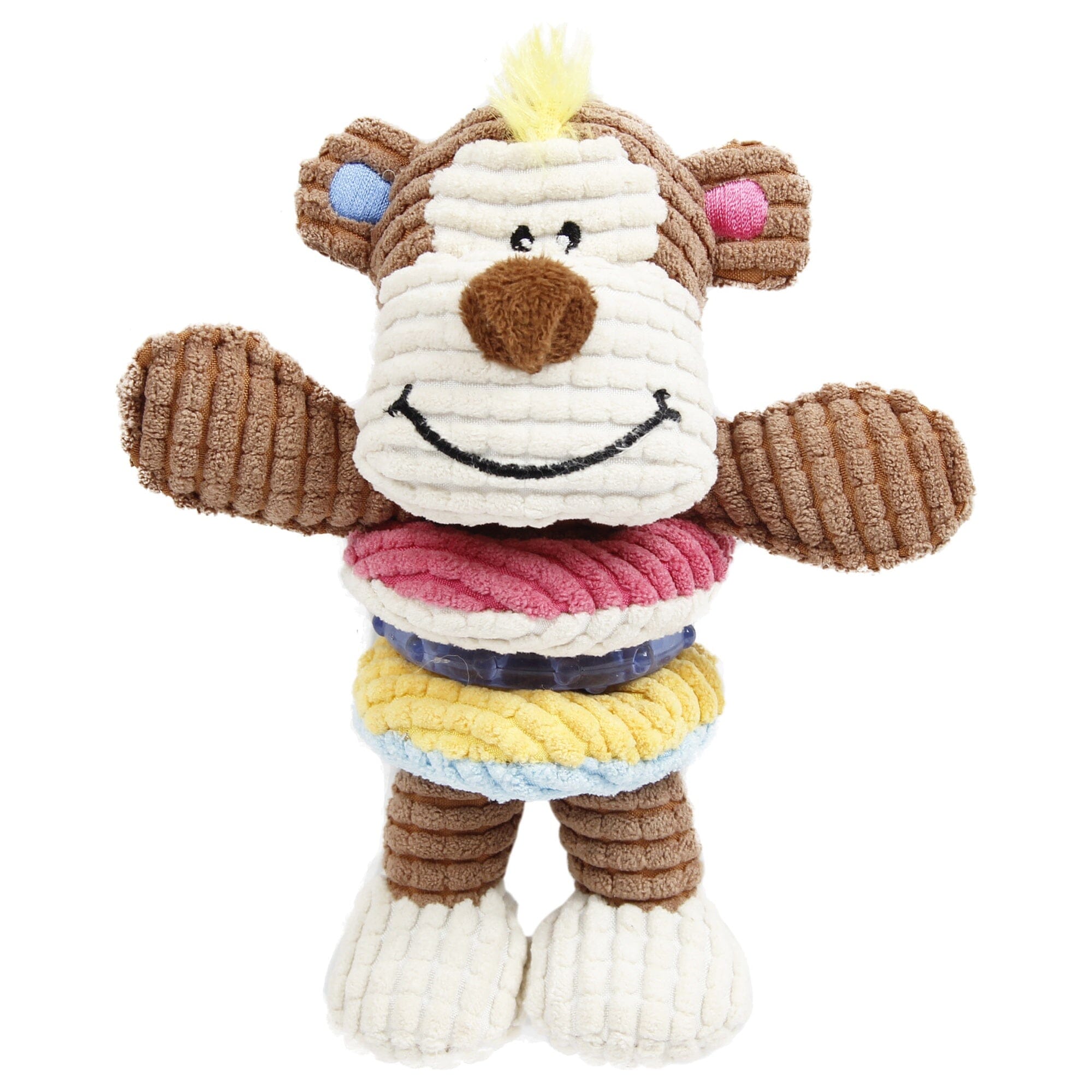 Pet Life ® 'Hugga-Bear' Plush Squeaking and Rubber Teething Newborn Puppy Dog Toy