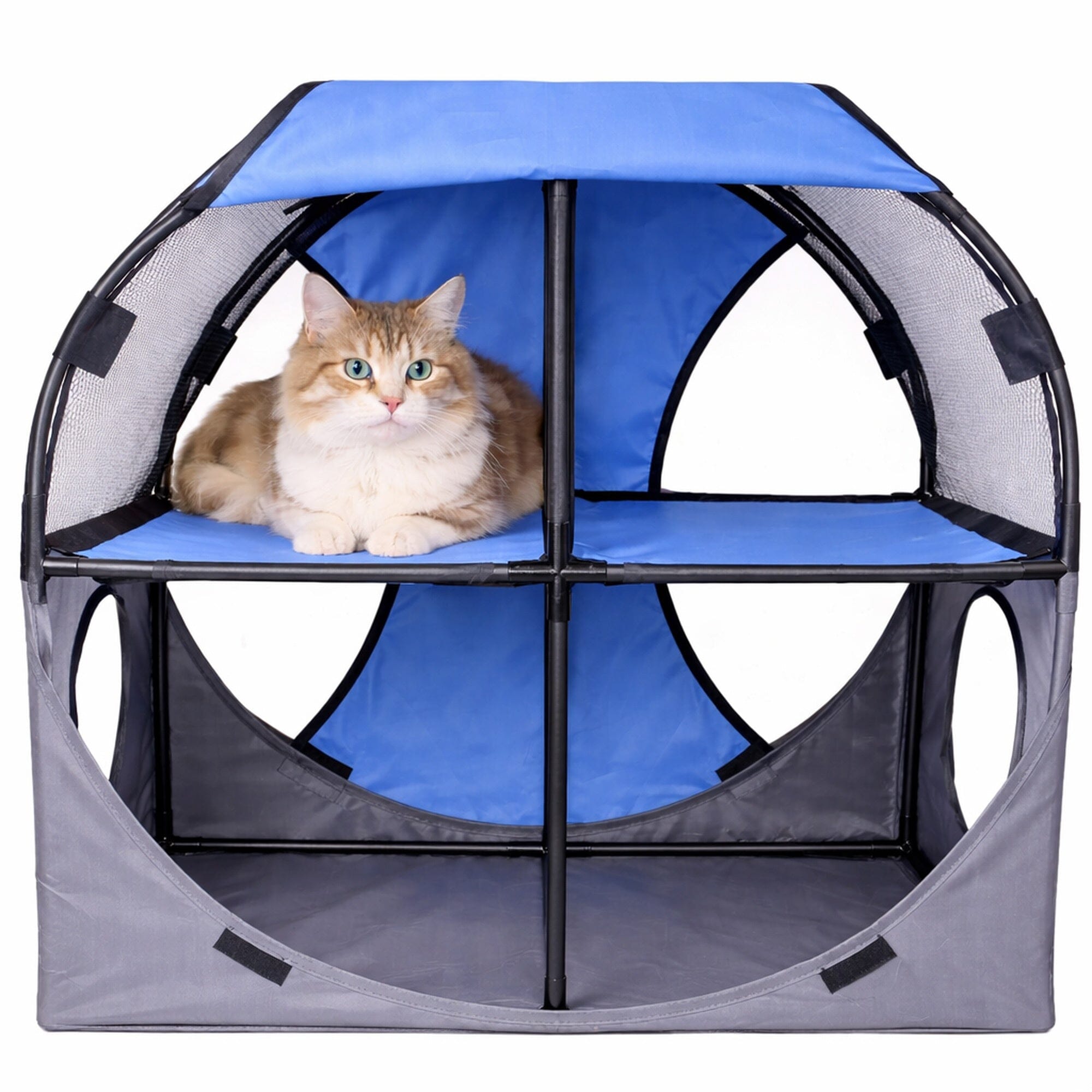 Pet Life ® 'Kitty-Play' Collapsible Travel Interactive Kitty Cat Tree Maze House Lounger Tunnel Lounge