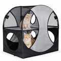 Pet Life ® 'Kitty-Play' Collapsible Travel Interactive Kitty Cat Tree Maze House Lounger Tunnel Lounge