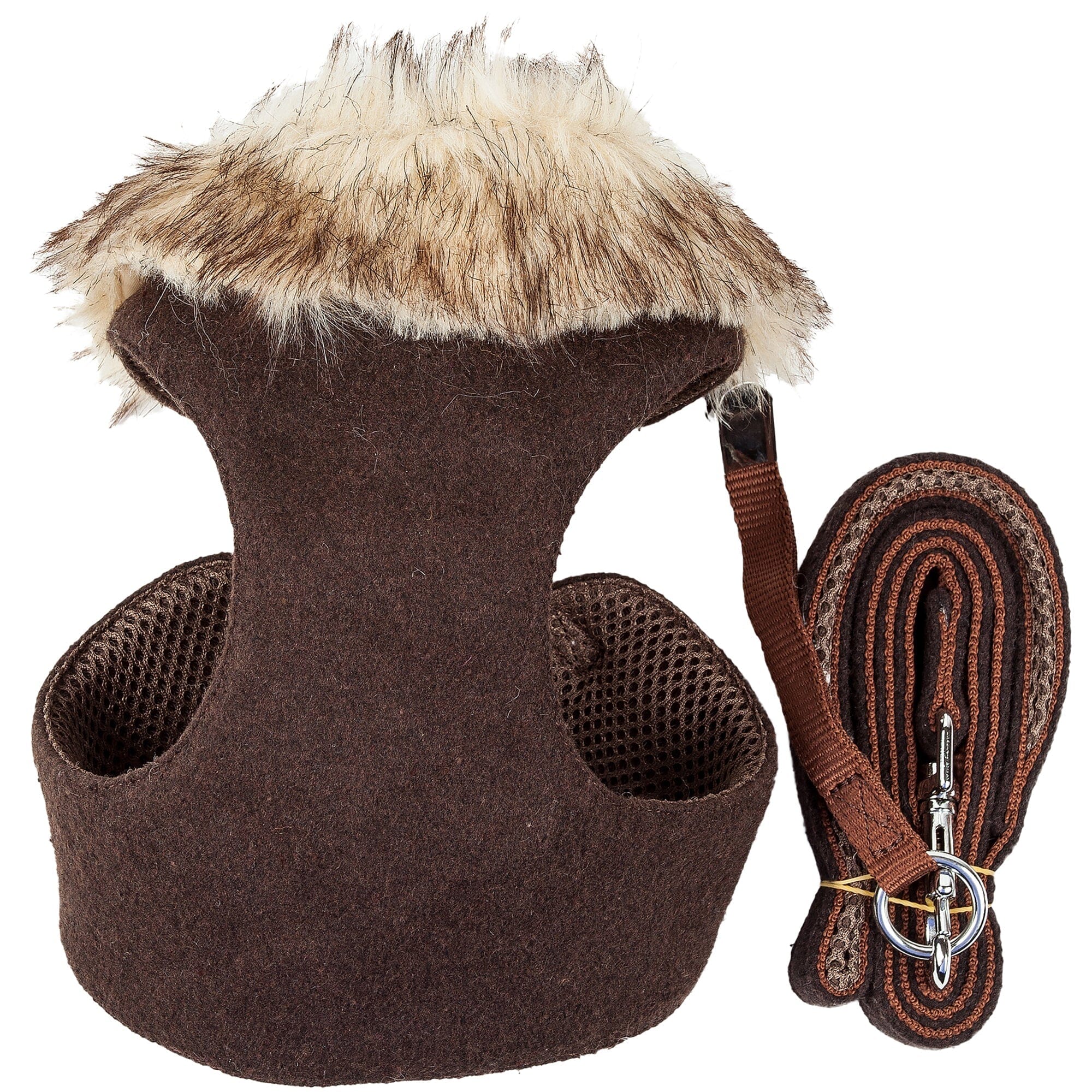Pet Life ® Luxe 'Furracious' 2-In-1 Adjustable Dog Harness and Leash with Detachable Fur Collar