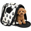 Pet Life ® Paw Patterned Airline Approved Zippered Folding Collapsible Travel Pet Dog Carrier