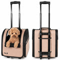 Pet Life ® 'Pawdon Me '  Wheeled Airline Approved Travel Collapsible Pet Dog Carrier