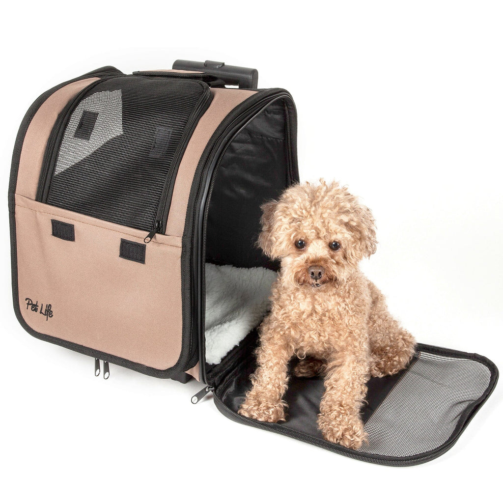 Pet Life ® 'Pawdon Me '  Wheeled Airline Approved Travel Collapsible Pet Dog Carrier
