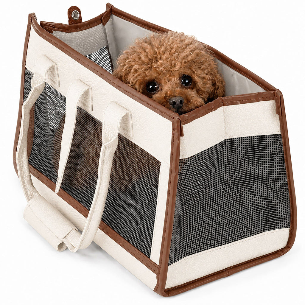Pet Life ® 'Posh Paw' Elegant Leatherette Designer Fashion Travel Pet Dog Carrier Tote