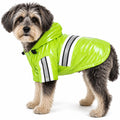 Pet Life ® 'Reflecta-Glow' Reflective Waterproof Adjustable Dog Raincoat Jacket w/ Removable Hood