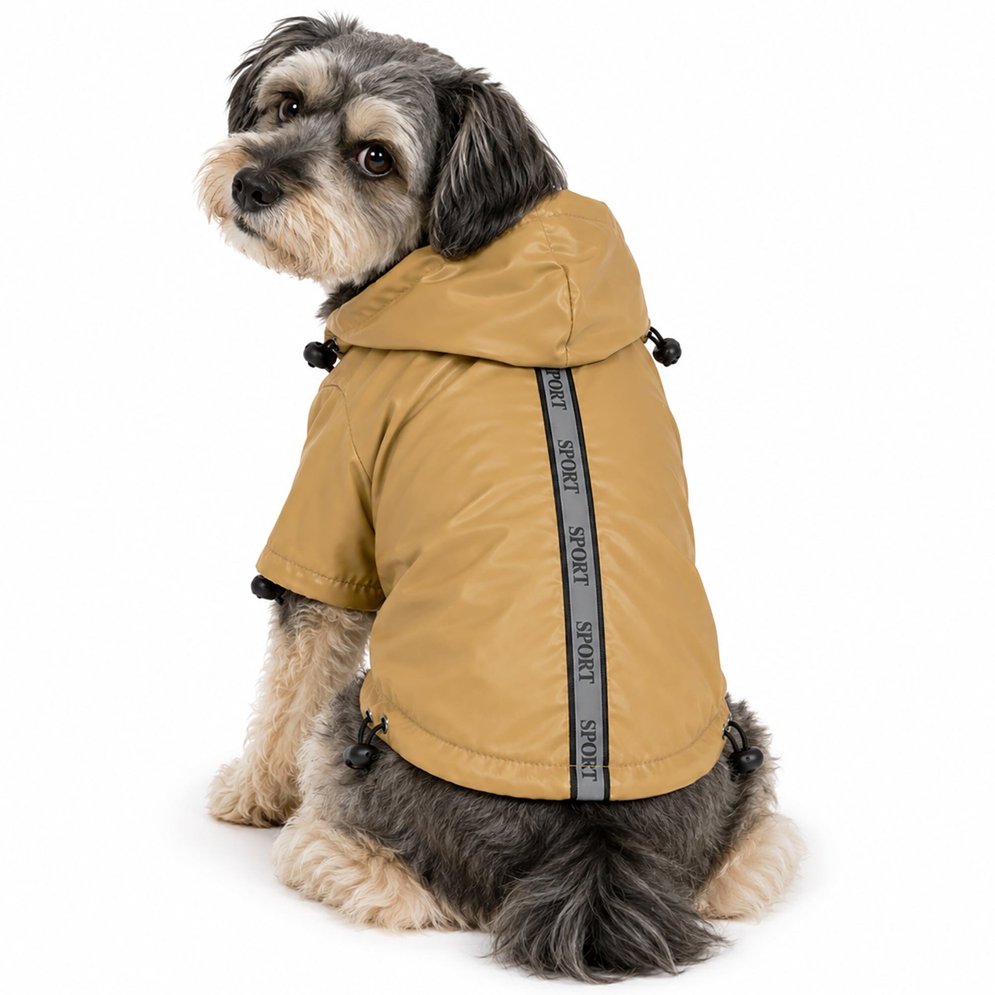 Pet Life ® 'Reflecta-Sport' Multi-Adjustable Reflective Weather-Proof Dog Raincoat w/ Removable Hood
