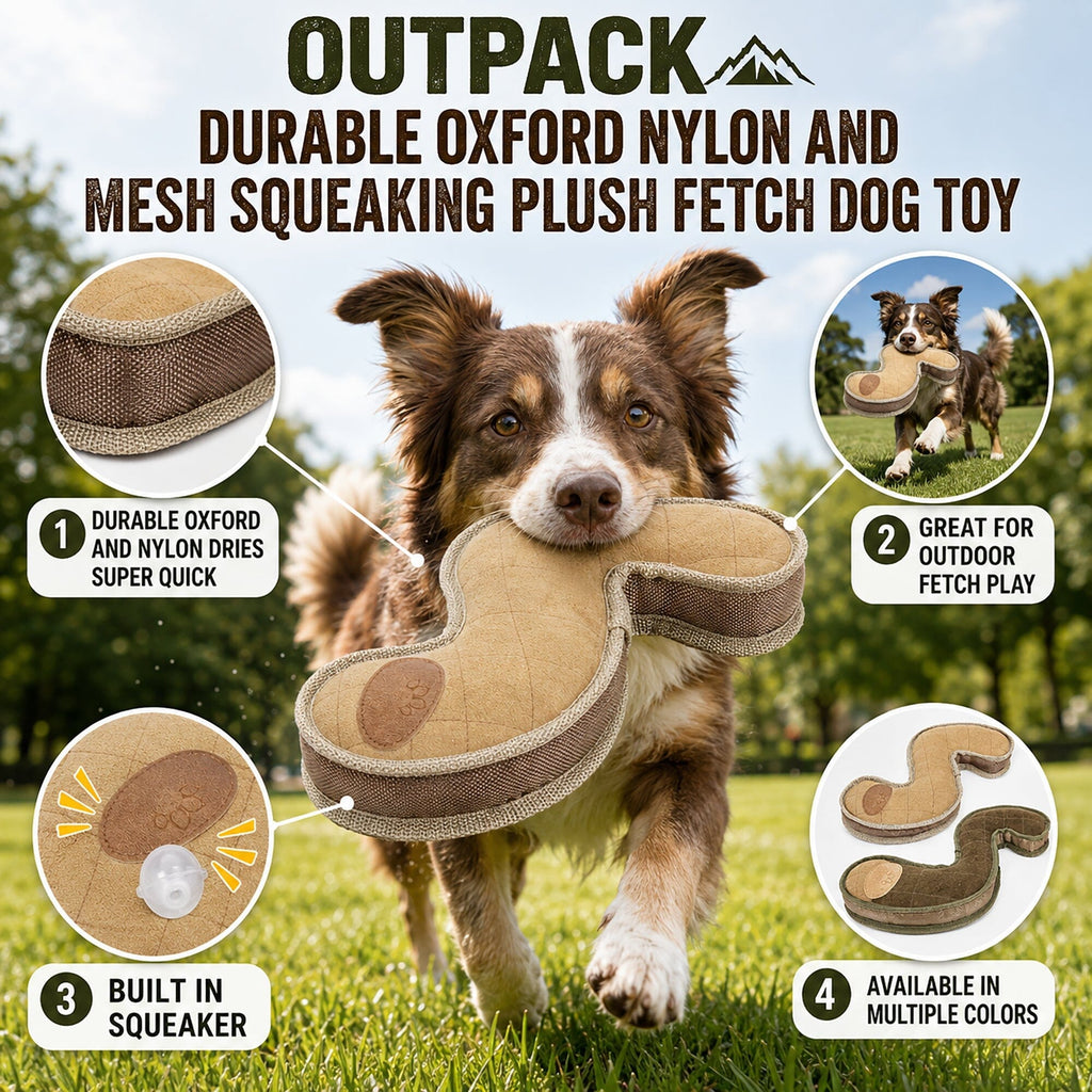 Pet Life ® 'The Outpack' Durable Oxford Nylon and Mesh Squeaking Plush Dog Toy