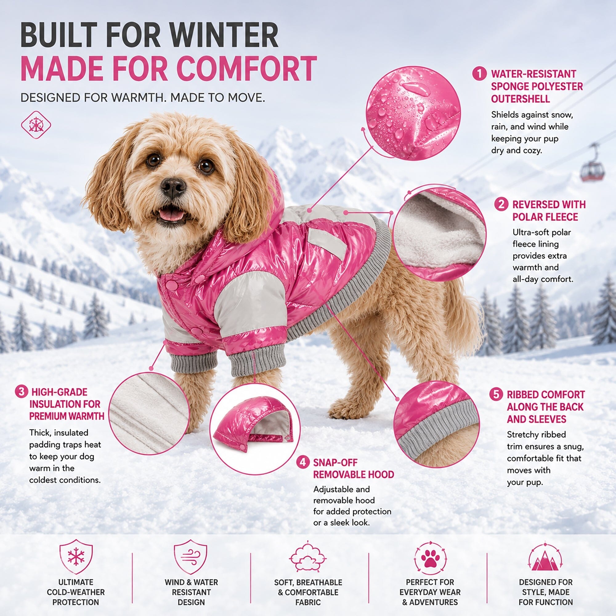 Pet Life ® 'Vintage Aspen' 3M Insulated Sporty Ski Dog Jacket w/ Removable Hood