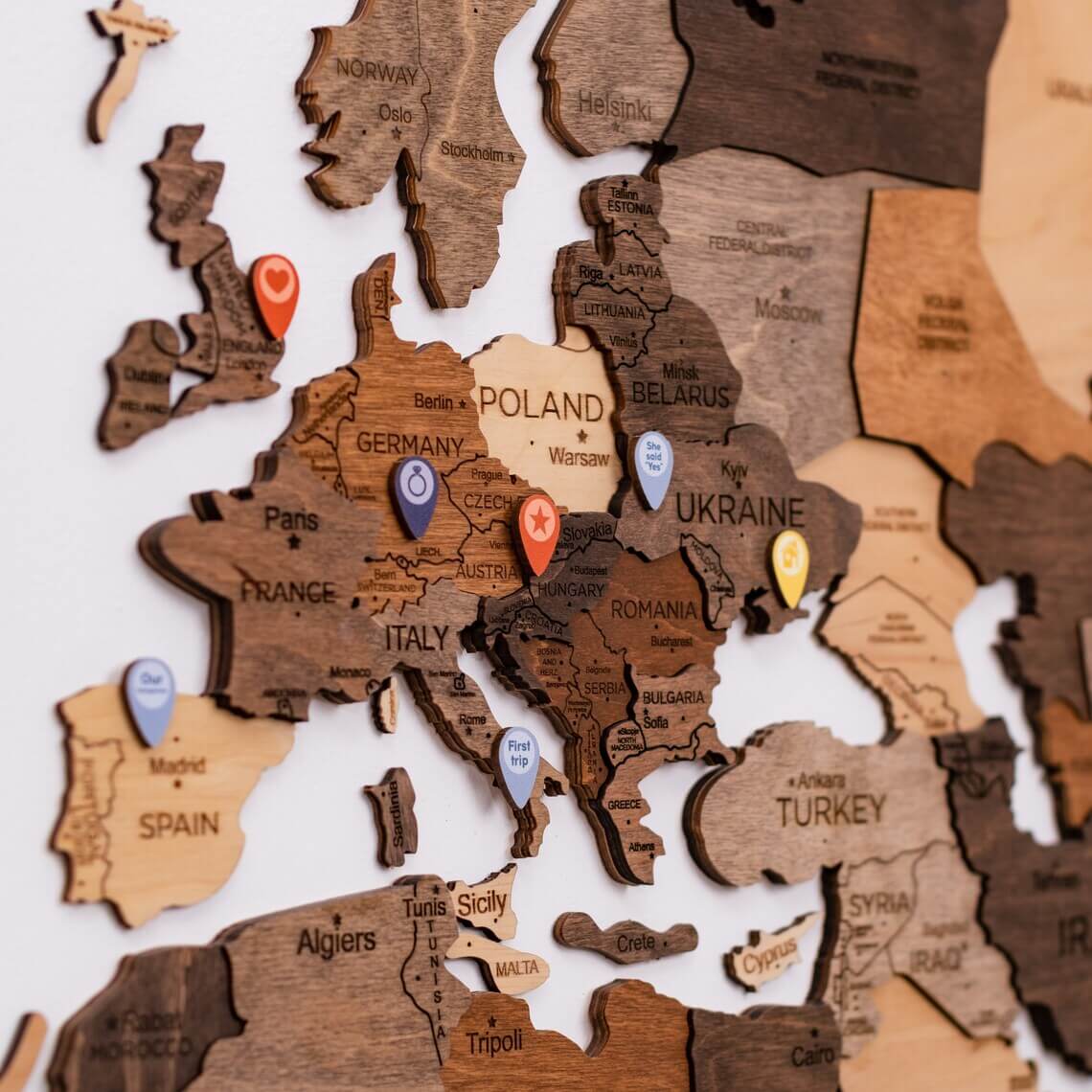Wooden Location Pins
