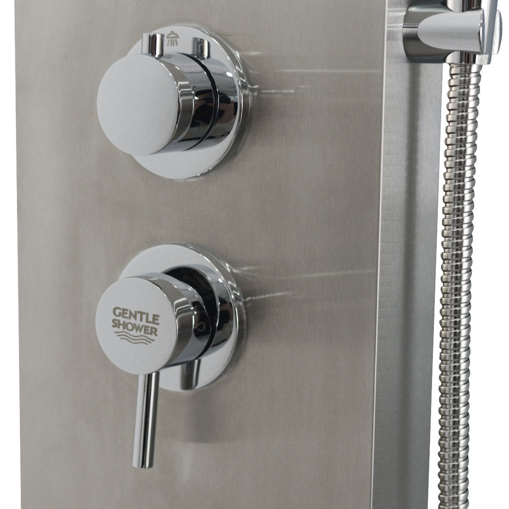 57 Inch Stainless Steel Rainfall Shower Panel