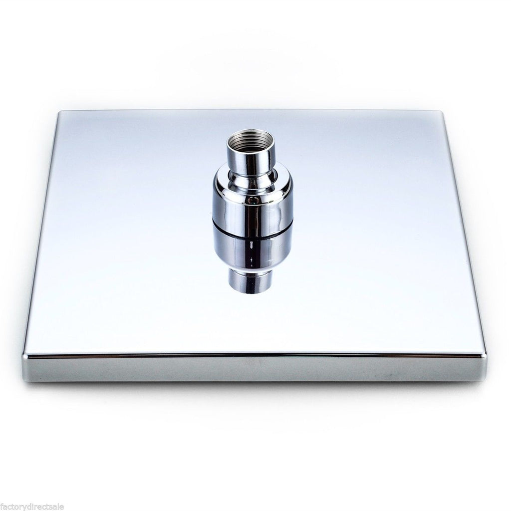 8 Inch LED Rainfall Shower head Arm Control Valve Handspray Shower Faucet Set