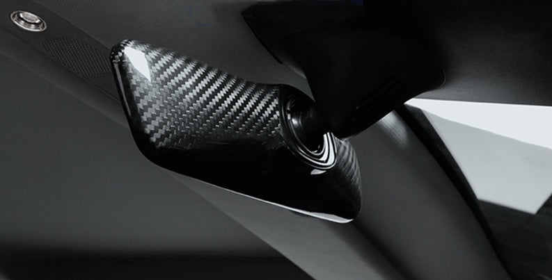 Dry Carbon Fiber Interior Rearview Mirror Cover for Model 3/Y | 4 Finishes | Lightweight