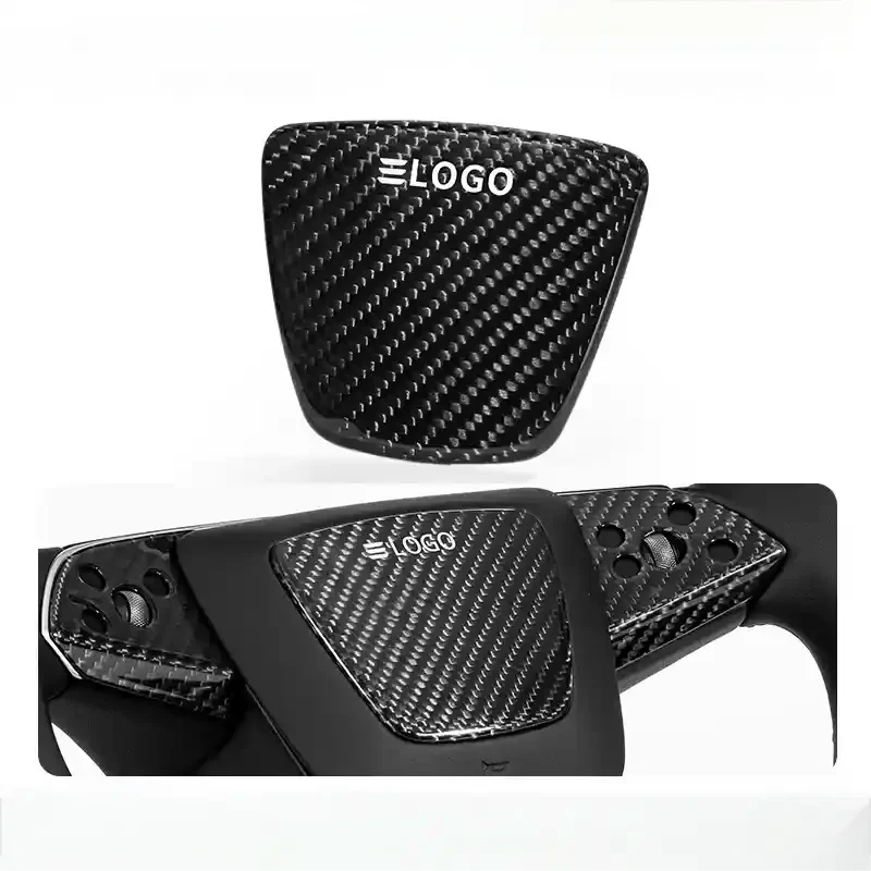Real Dry Carbon Fiber Airbag Trim Cover for Model Y Juniper & Model 3 Highland