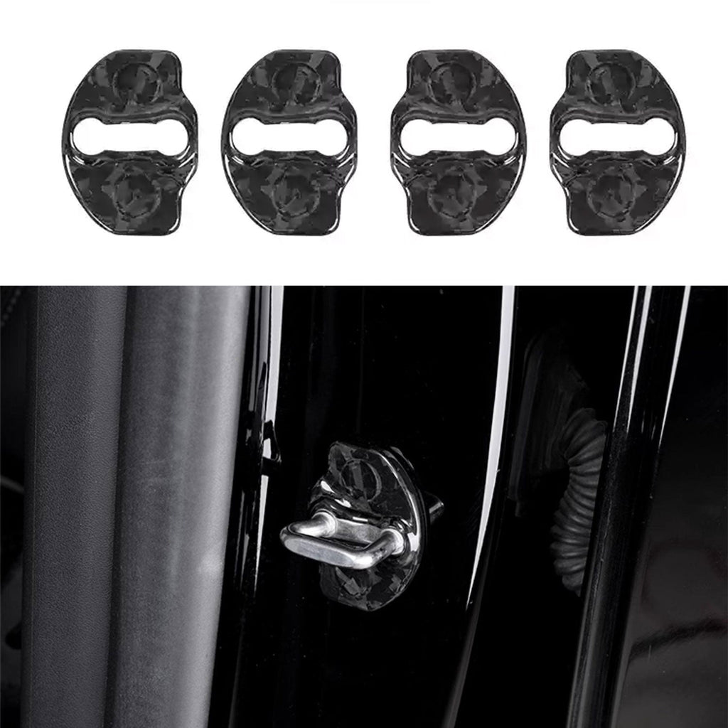 Real Dry Carbon Fiber Door Lock Cover for Tesla Model 3 & Model Y & Model YL