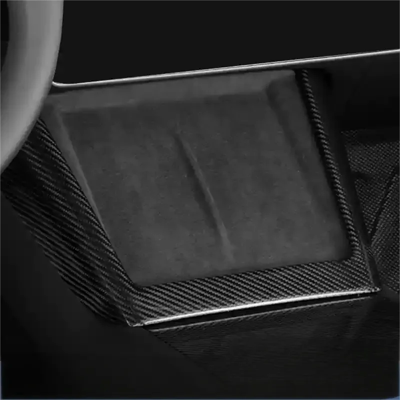 Real Dry Carbon Fiber Wireless Charging Frame for New Model Y & Model 3 Highland