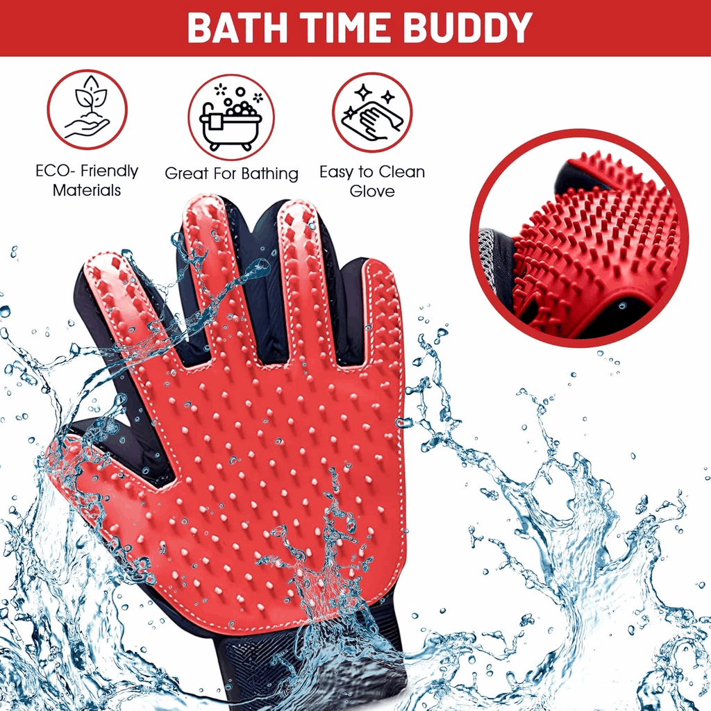 Silicone Pet Grooming Gloves – Fur Remover Mittens, 1 Pair