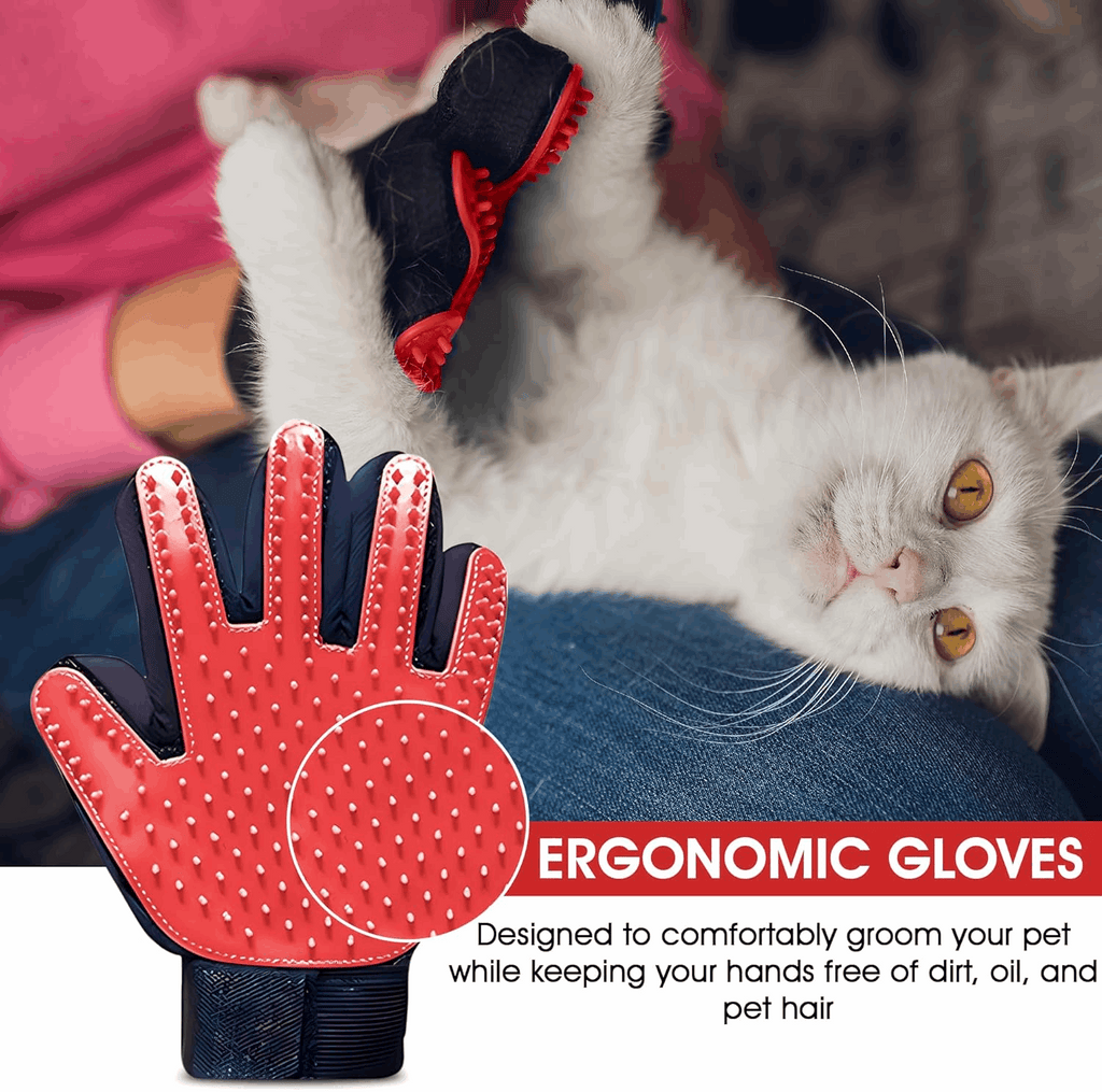 Silicone Pet Grooming Gloves – Fur Remover Mittens, 1 Pair
