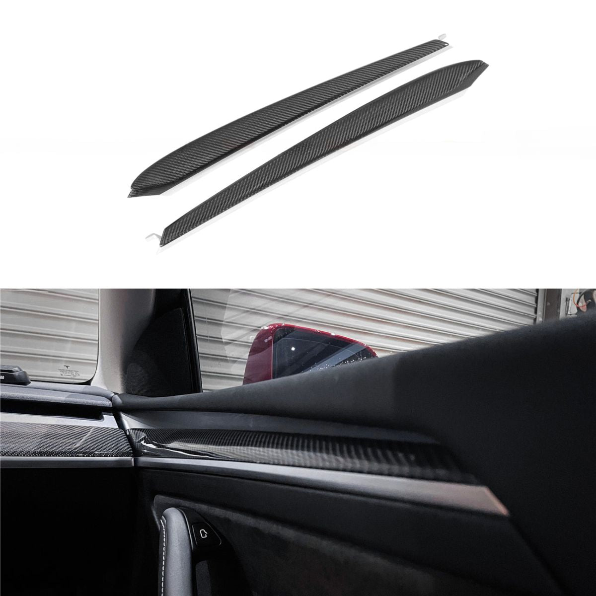 Repalcement Real Carbon FiberDoor Trim Panel for Model 3/Y