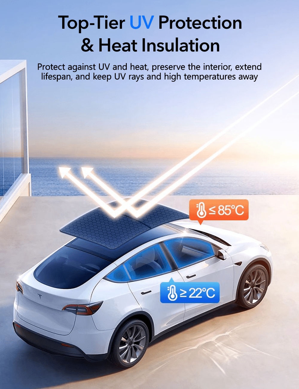 Glass Roof Sunshade for Tesla Model Y | TESERY