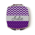 Royal Purple Chevron Personalized Compact Mirror