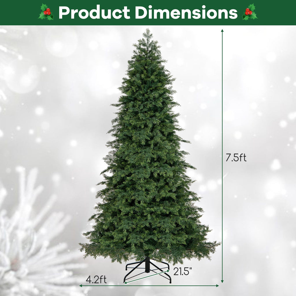 Artificial Christmas Tree Green Hinged Holiday Tree with 721/1019 Lush Branch Tips