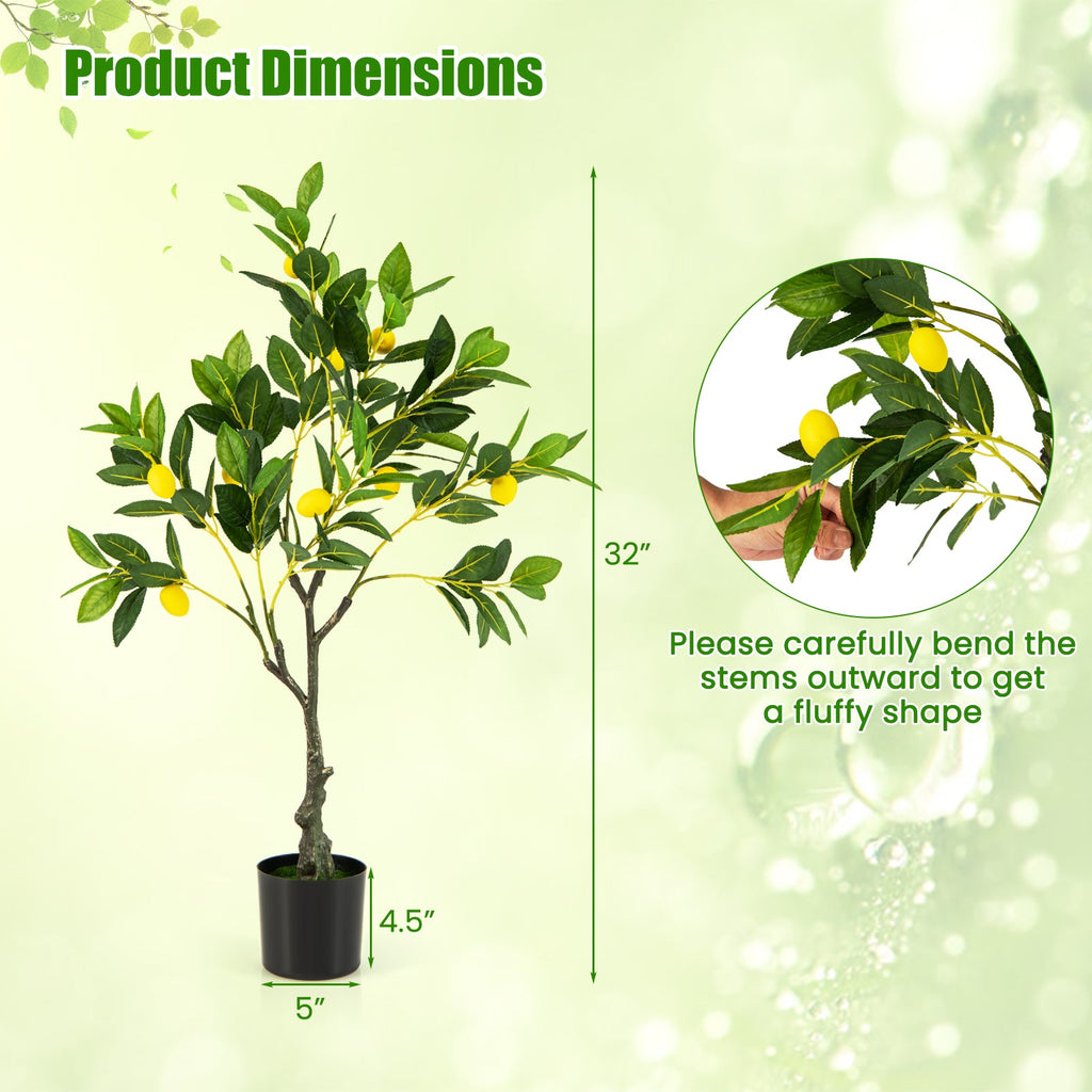 Artificial Lemon Tree 2.6/4/5.2 Feet Tall Fake Lemon Plant wuth Lemon Fruits