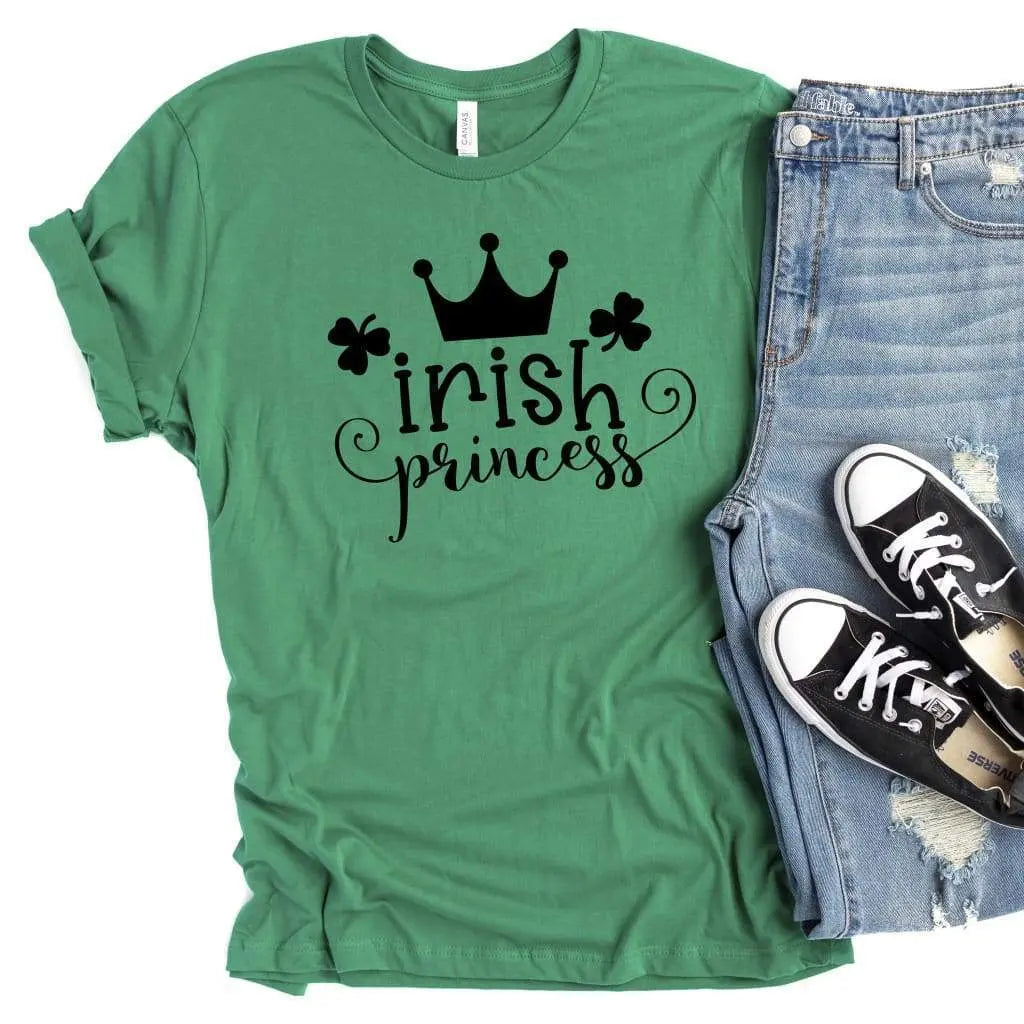 St Patricks Shirt - Irish Princess Kelly Green Tee for St Paddys Day