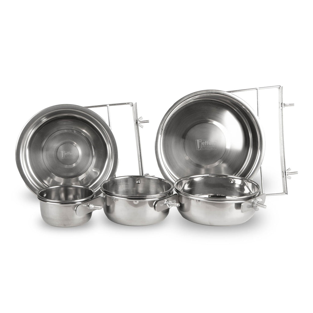 Jeffers Stainless Steel Coop/Kennel Cup with Clamp