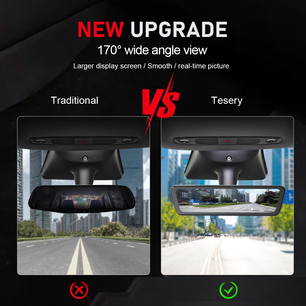 8.9″ Streaming Rear View Mirror Camera for Model 3/Y | TESERY