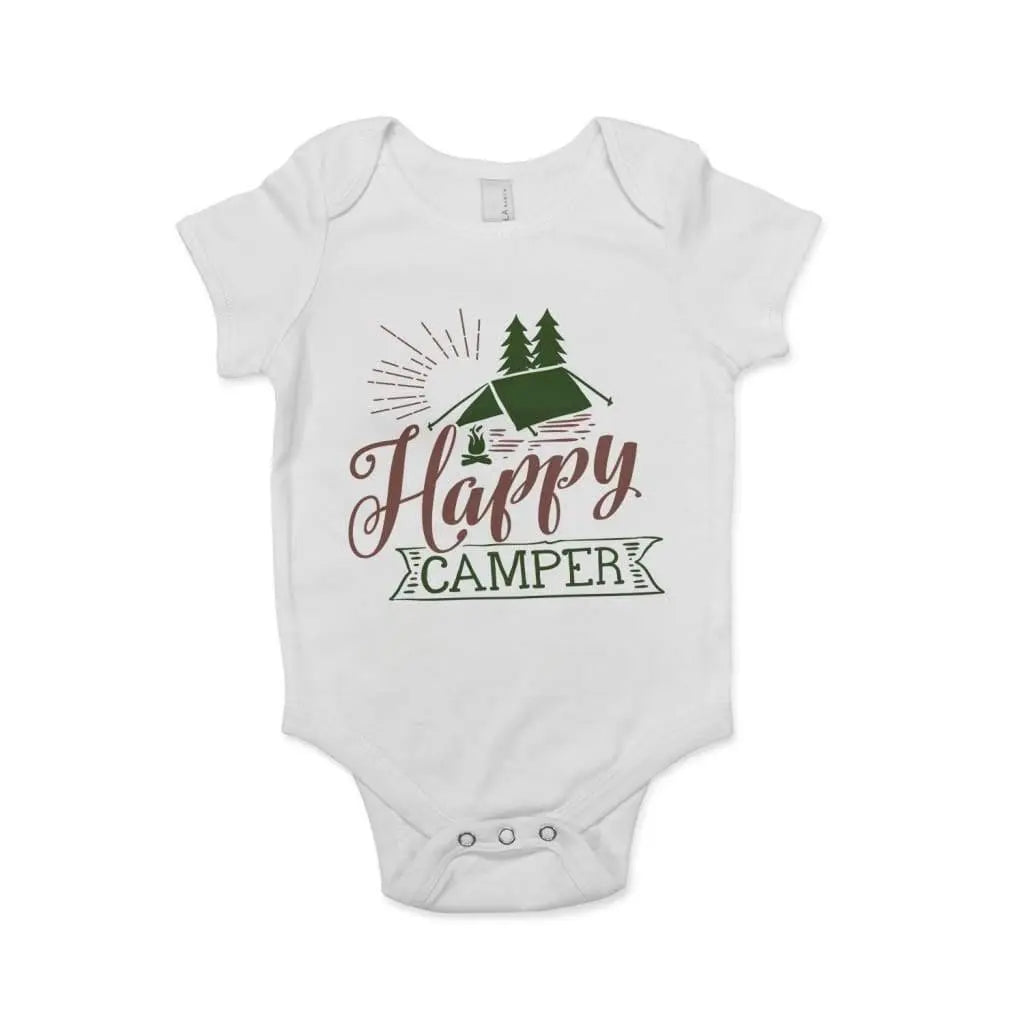 Summer Baby Shirt - Summer Baby Bodysuit - Happy Camper Baby Shirt with Saying