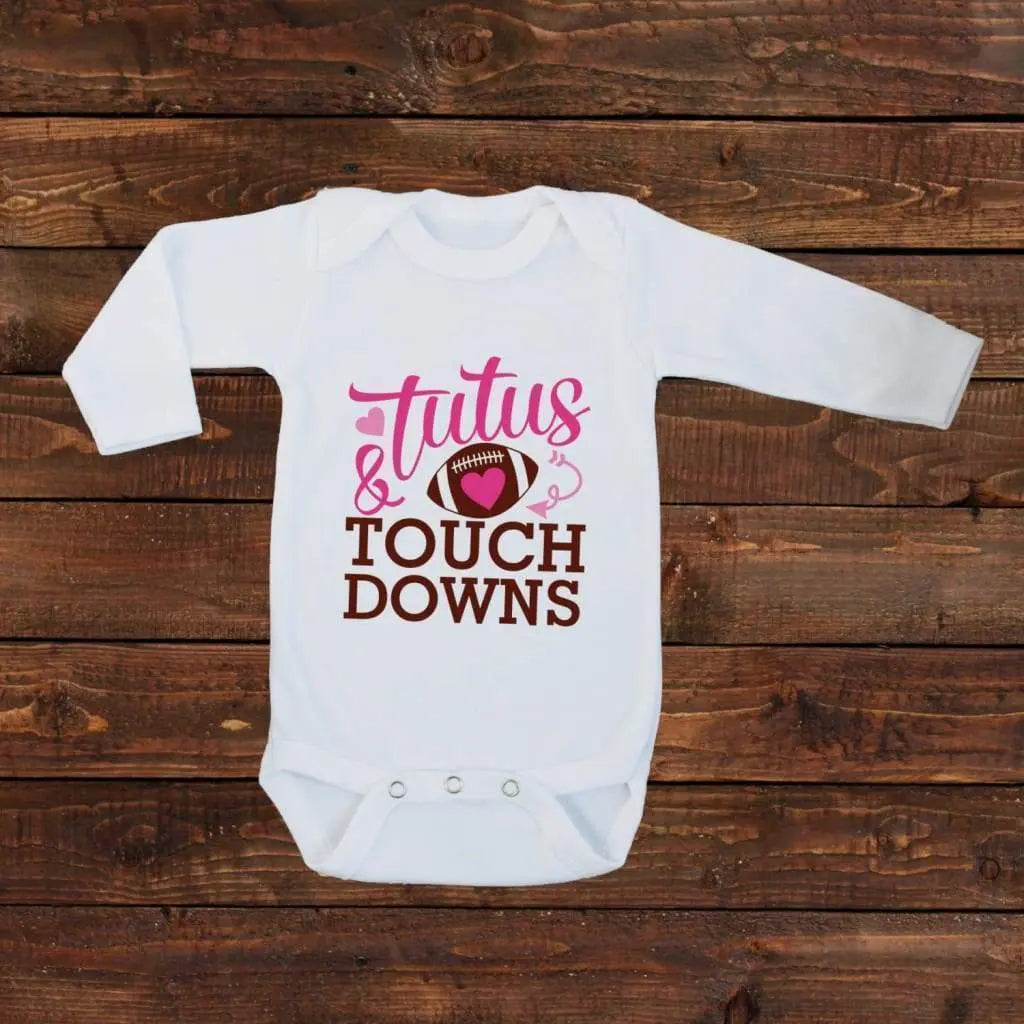Super Bowl Baby Girl Tee Shirt - One Piece Bodysuit - Football Pink Tutus