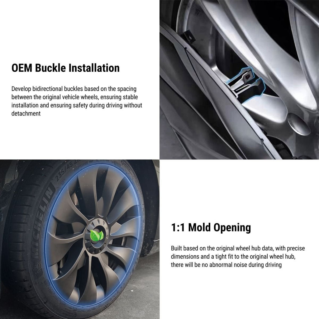 TESERY 18″ 19″ Hubcaps for Model 3/Y (4PCS)