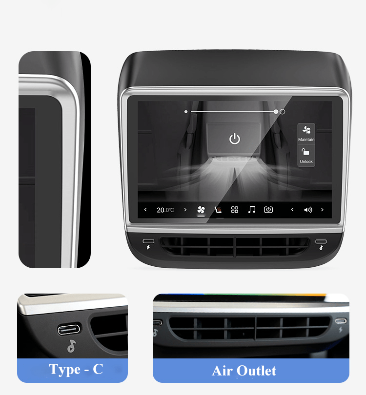 TESERY 7 Inch Rear Entertainment & Climate Control Screen for Model Y / 3