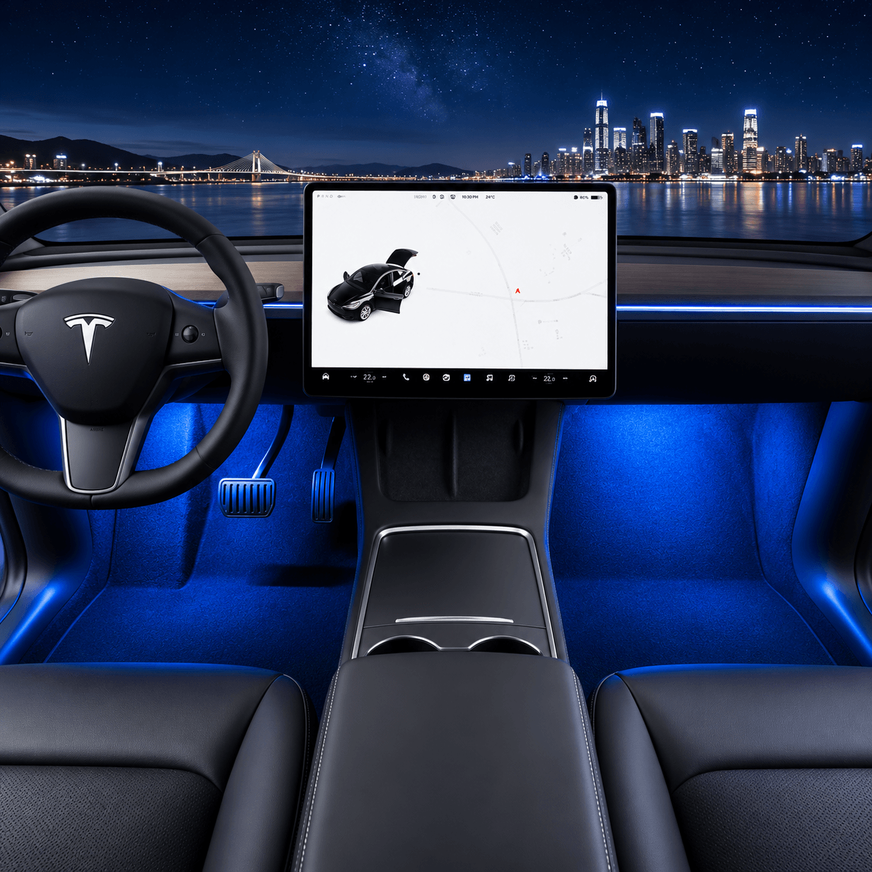 TESERY Footwell / Puddle / Glovebox / Frunk / Trunk LED Lights for Model 3/Y/S/X