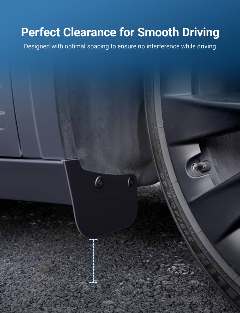 TESERY Hidden Mud Flaps Splash Guards for Model 3 Highland / Model Y Juniper