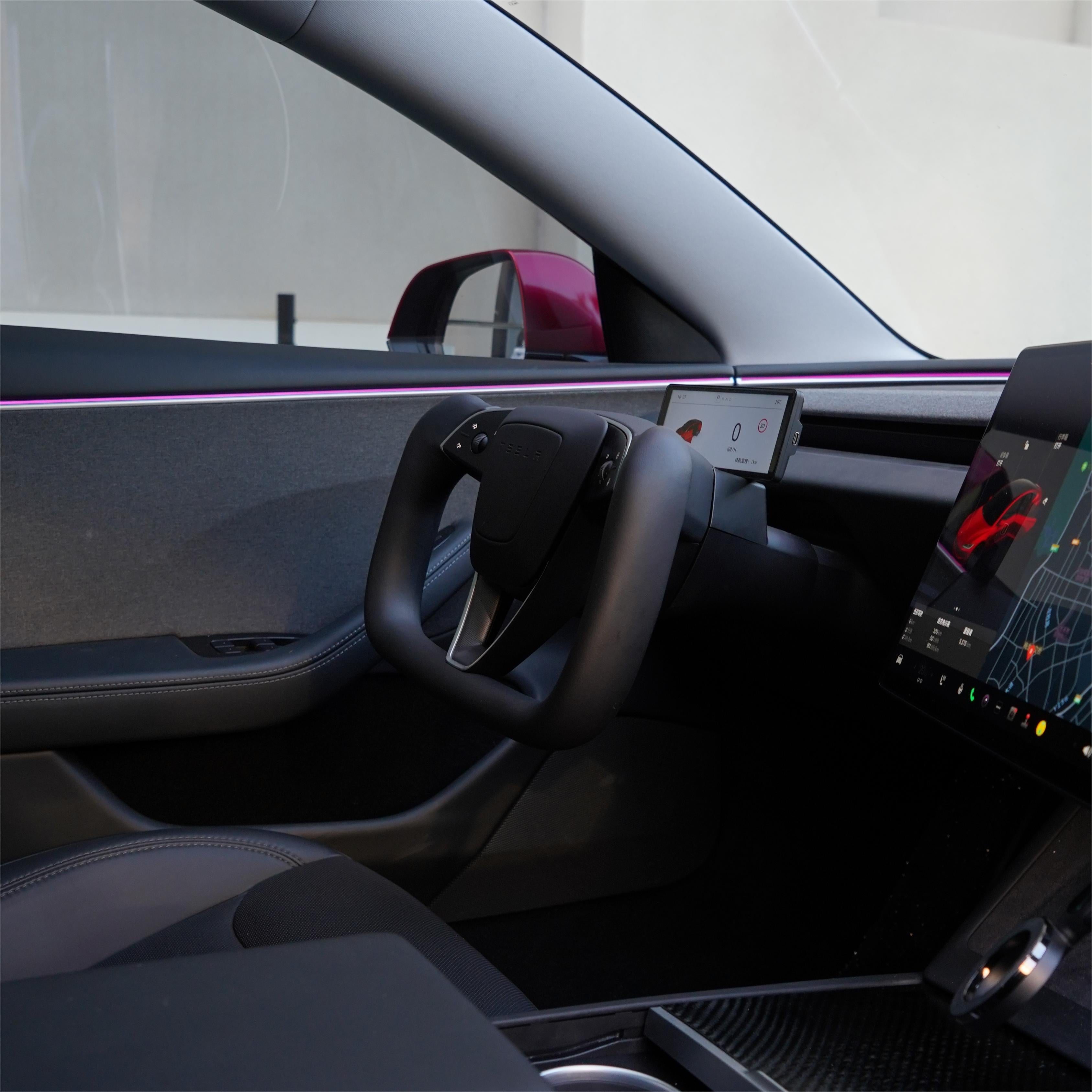 TESERY Model 3 Highland / Model Y Juniper Yoke Plaid Steering Wheel
