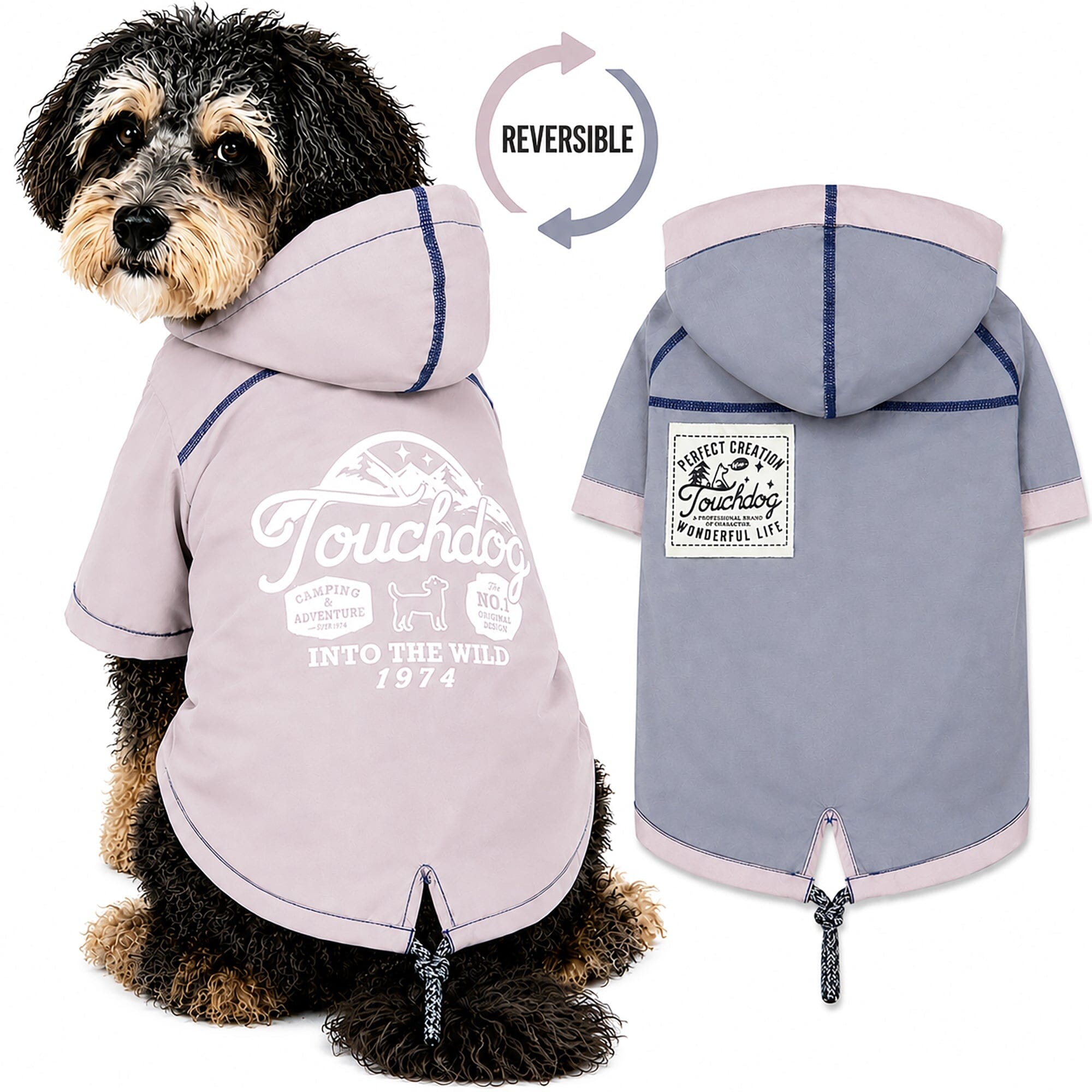 Touchdog 'Cloudburst' Reversible Fashion Waterproof Dog Raincoat
