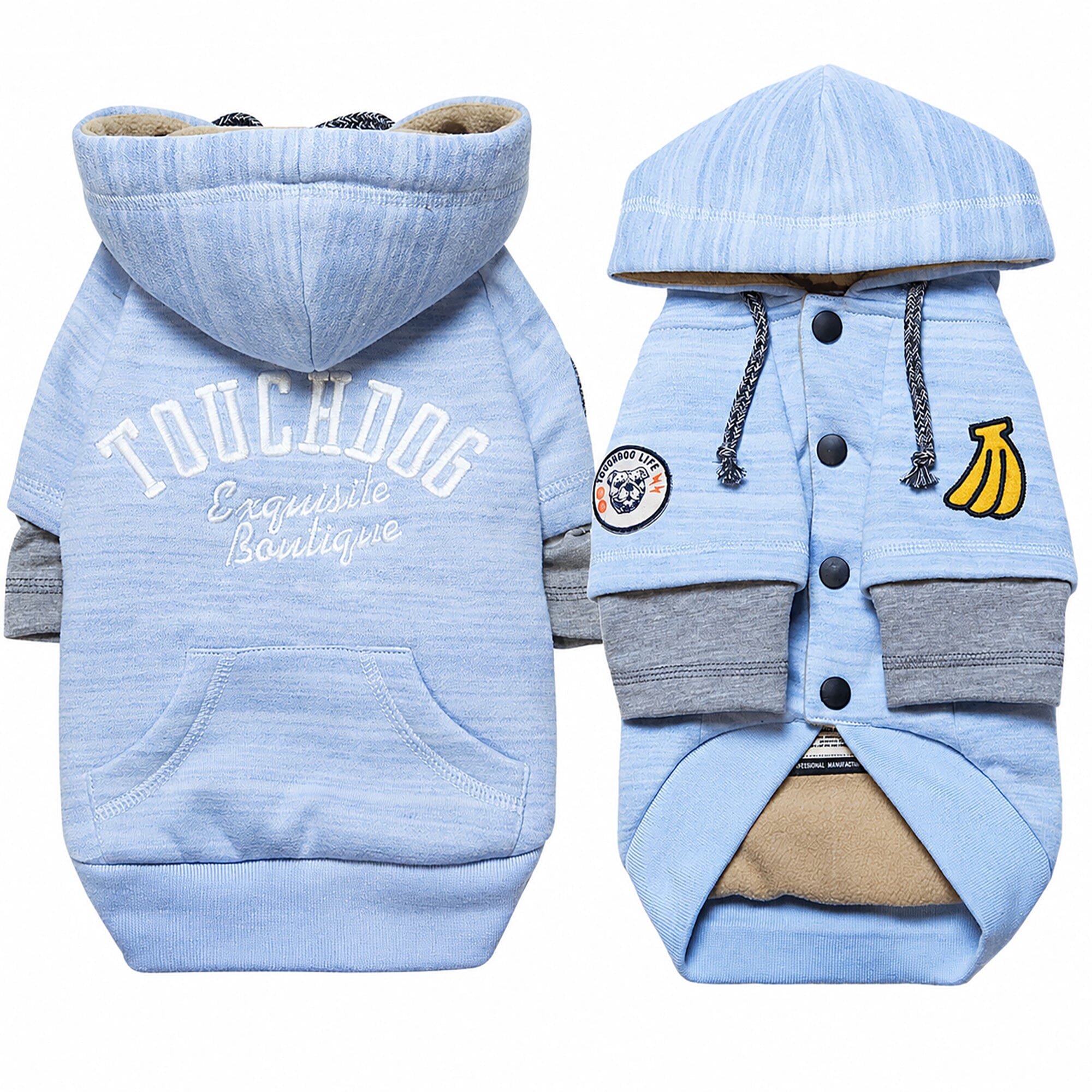 Touchdog ® Hampton Beach Ultra-Soft Blasted Cotton Hooded Dog Sweater