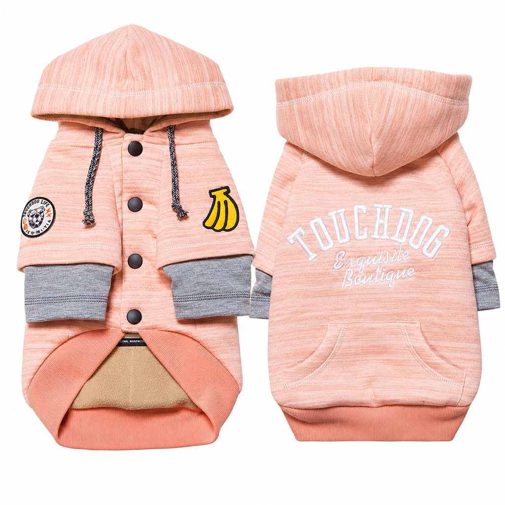 Touchdog ® Hampton Beach Ultra-Soft Blasted Cotton Hooded Dog Sweater