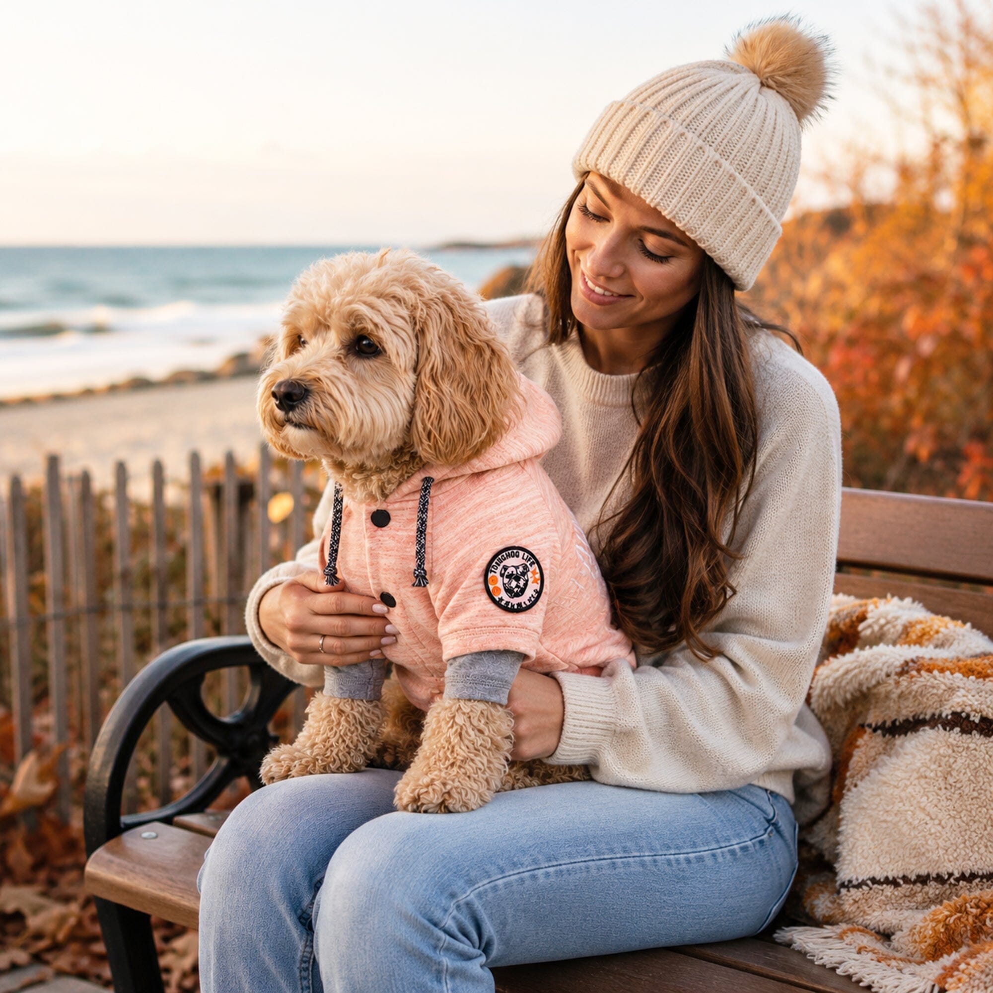 Touchdog ® Hampton Beach Ultra-Soft Blasted Cotton Hooded Dog Sweater