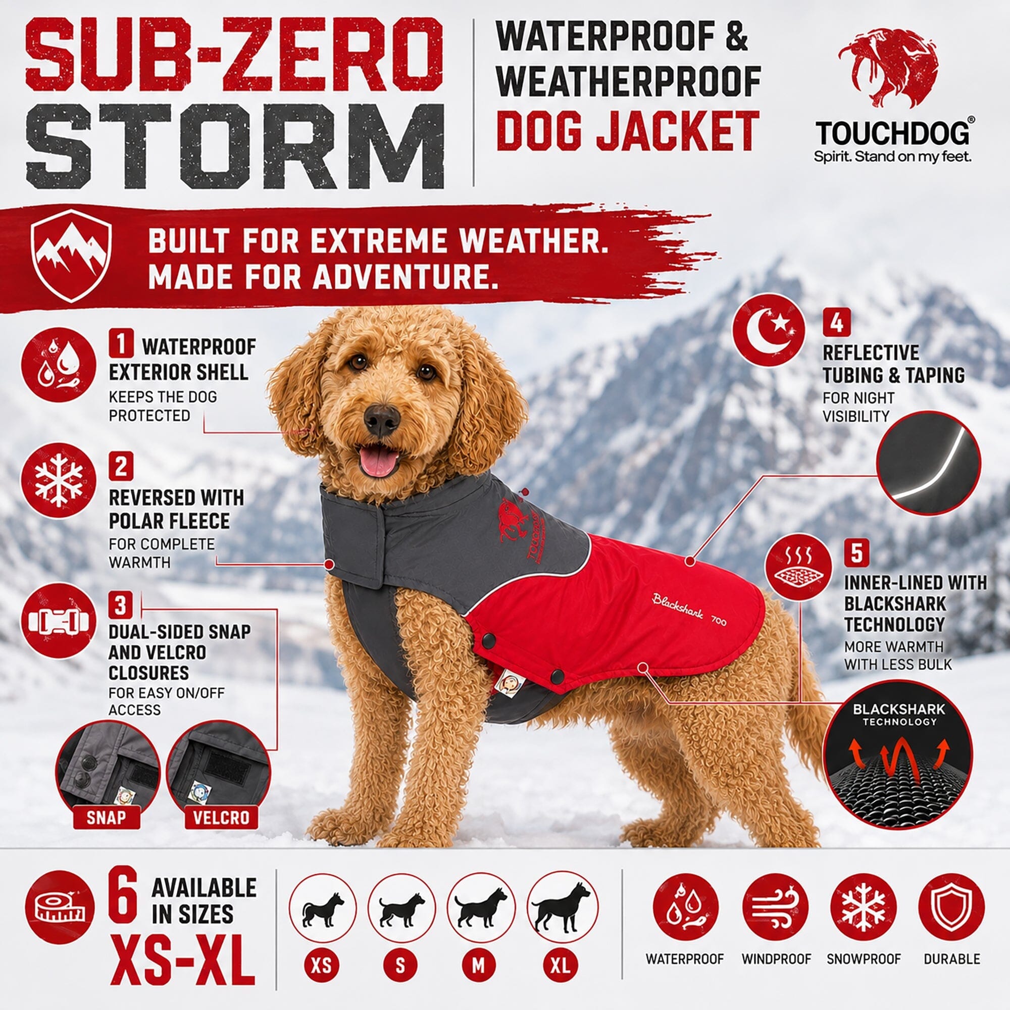 Touchdog ® Subzero-Storm Reflective Year Round Waterproof Dog Coat