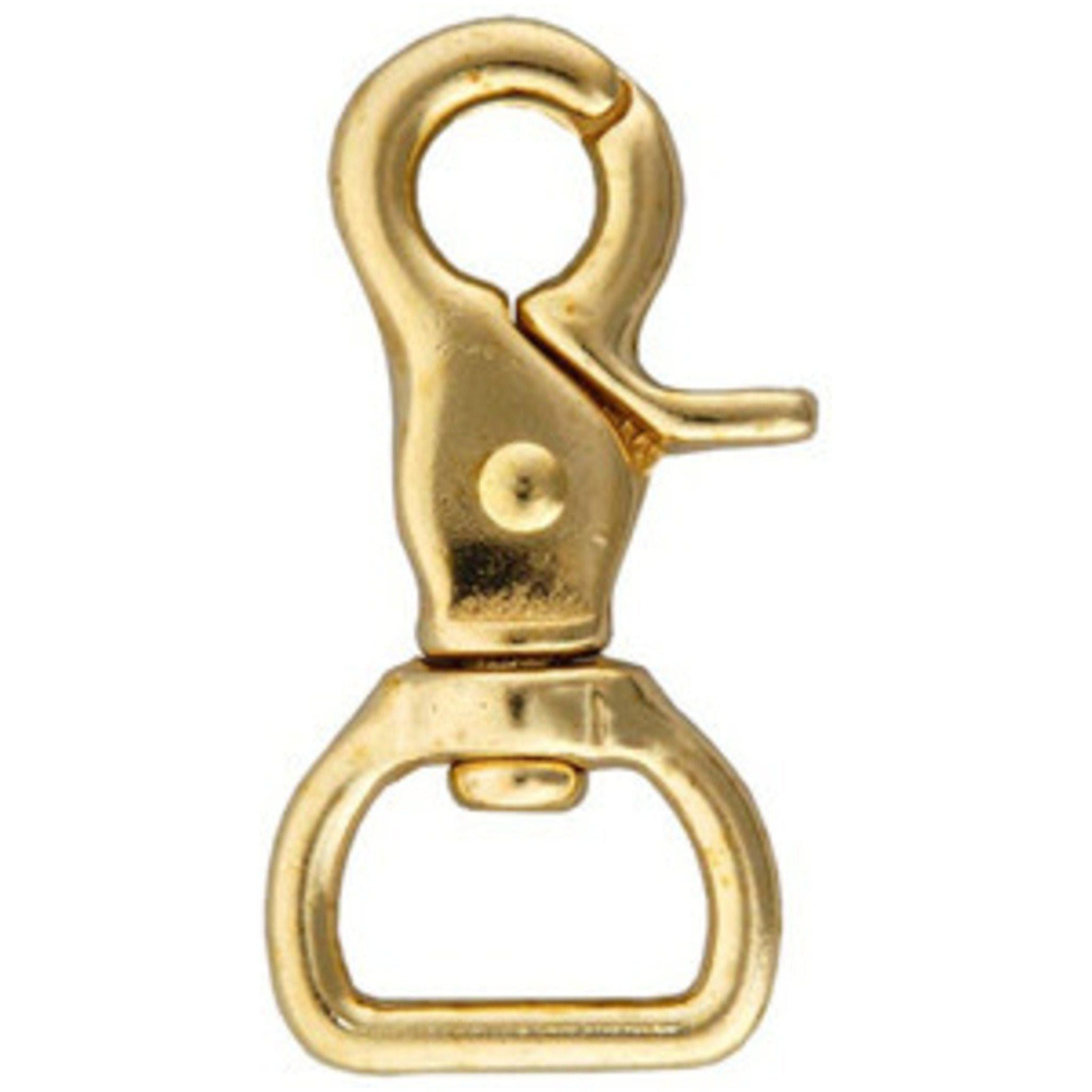 Horse Tack Brass-Plated Trigger Snap Square Eye 2-1/2" Loop Eye