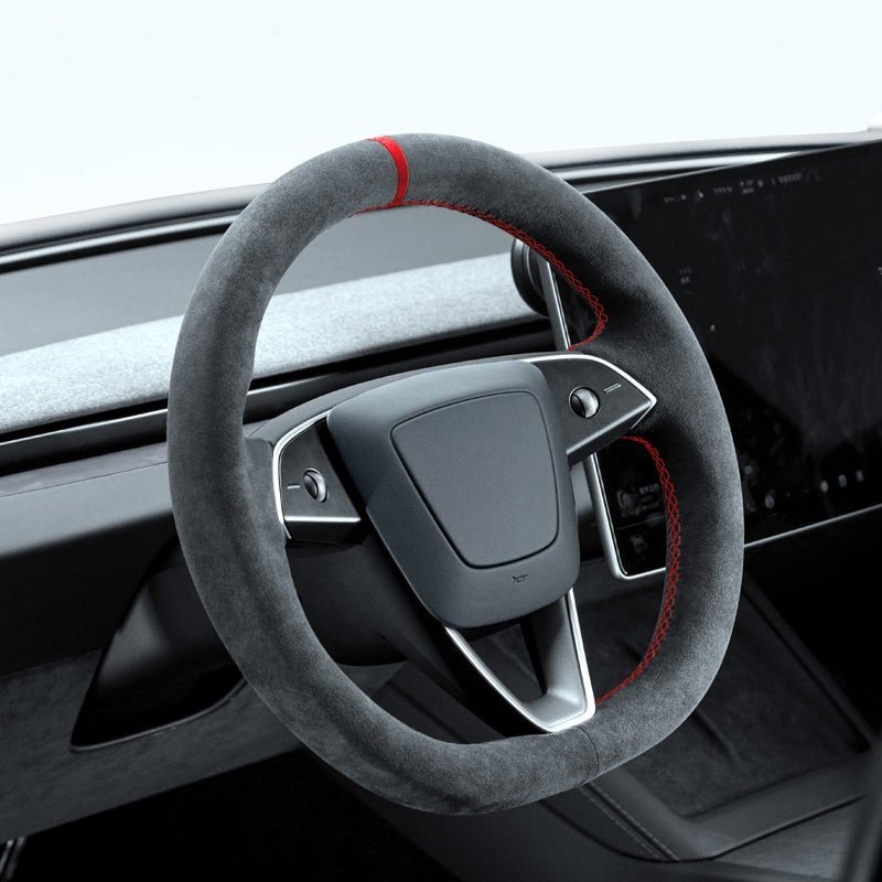 TESERY Alcantara Steering Wheel Cover for Model Y Juniper / Model 3 Highland / Model YL
