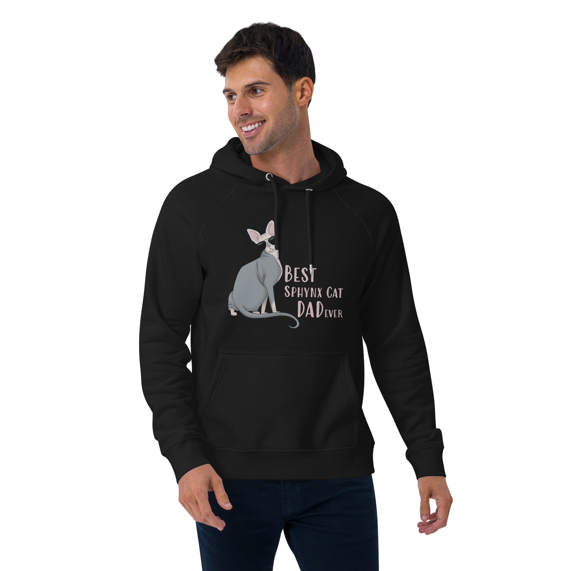 "BEST SPHYNX CAT DAD" UNISEX ECO HOODIE